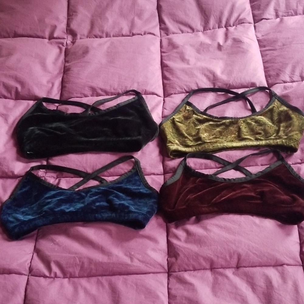 Vintage velvet sports bras size M - 2 colors available burgundy & green